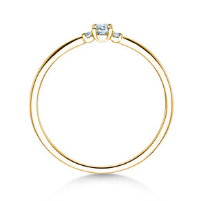 Verlobungsring Vivid Petite Cushion Cut in 18K Gelbgold mit Diamanten 0,10ct G/SI