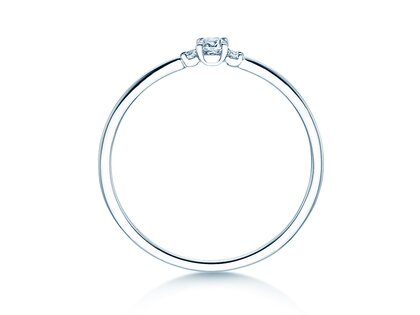 Verlobungsring Vivid Petite Cushion Cut in 14K Weißgold mit Diamanten 0,10ct G/SI