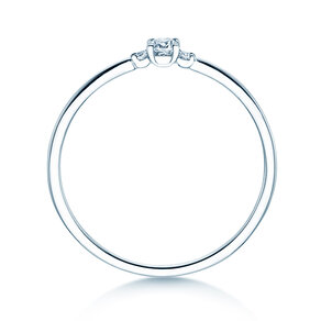Verlobungsring Vivid Petite Cushion Cut in 14K Weißgold mit Diamanten 0,10ct G/SI