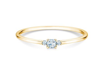Verlobungsring Vivid Petite Cushion Cut in 18K Gelbgold mit Diamanten 0,10ct G/SI