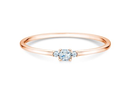 Verlobungsring Vivid Petite Cushion Cut in 9K Roségold mit Diamanten 0,10ct G/SI