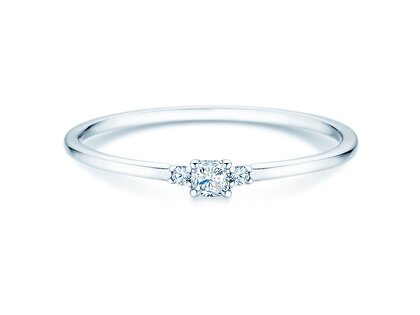 Verlobungsring Vivid Petite Cushion Cut in 14K Weißgold mit Diamanten 0,10ct G/SI