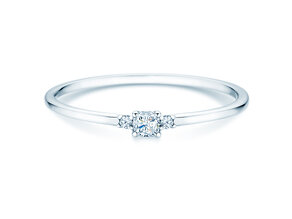 Verlobungsring Vivid Petite Cushion Cut in 14K Weißgold mit Diamanten 0,10ct G/SI