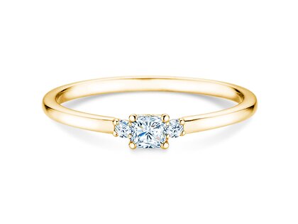 Verlobungsring Vivid Petite Cushion Cut in 9K Gelbgold mit Diamanten 0,30ct G/SI