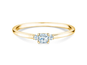 Verlobungsring Vivid Petite Cushion Cut in 9K Gelbgold mit Diamanten 0,30ct G/SI
