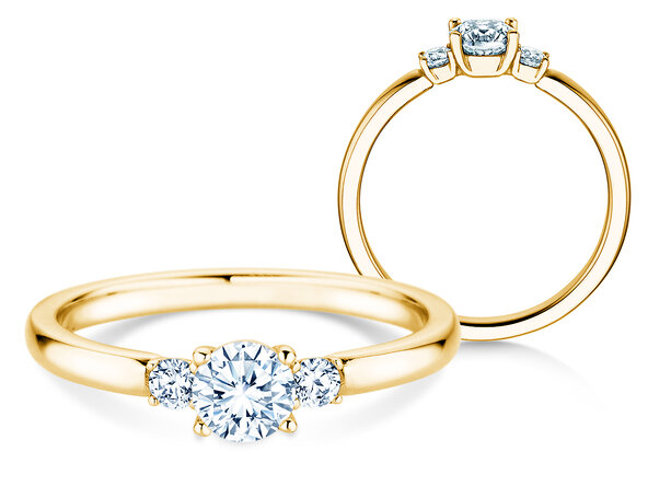 Verlobungsring Vivid Petite Diamond in 9K Gelbgold mit Labordiamanten 0,40ct E/VS