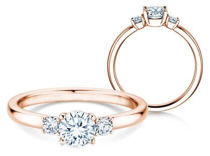 Verlobungsring Vivid Petite Diamond in 14K Roségold mit Diamanten 0,50ct G/SI