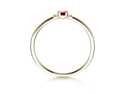 Verlobungsring Vivid Petite in 14K Gelbgold mit Rubin 0,08ct und Diamanten 0,02ct