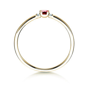 Verlobungsring Vivid Petite in 14K Gelbgold mit Rubin 0,08ct und Diamanten 0,02ct