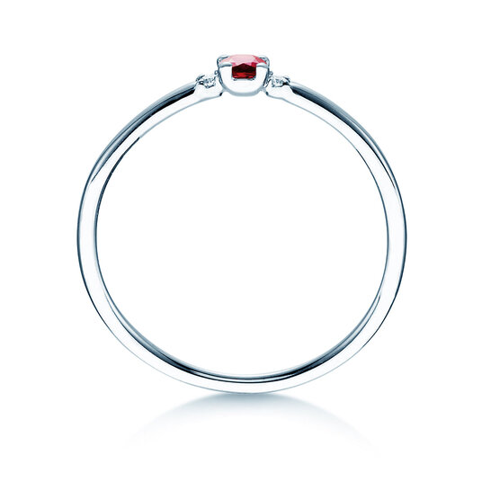 Verlobungsring Vivid Petite in Platin 950/- mit Rubin 0,08ct und Diamanten 0,02ct
