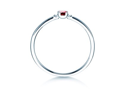 Verlobungsring Vivid Petite in Platin 950/- mit Rubin 0,08ct und Diamanten 0,02ct