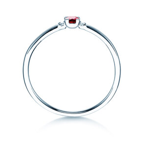 Verlobungsring Vivid Petite in Platin 950/- mit Rubin 0,08ct und Diamanten 0,02ct