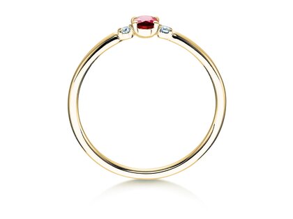 Verlobungsring Vivid Petite in 14K Gelbgold mit Rubin 0,16ct und Diamanten 0,04ct