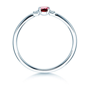 Verlobungsring Vivid Petite in 14K Weißgold mit Rubin 0,16ct und Diamanten 0,04ct
