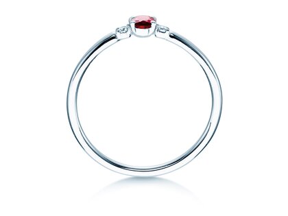 Verlobungsring Vivid Petite in 14K Weißgold mit Rubin 0,16ct und Diamanten 0,04ct