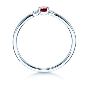 Verlobungsring Vivid Petite in 14K Weißgold mit Rubin 0,16ct und Diamanten 0,04ct