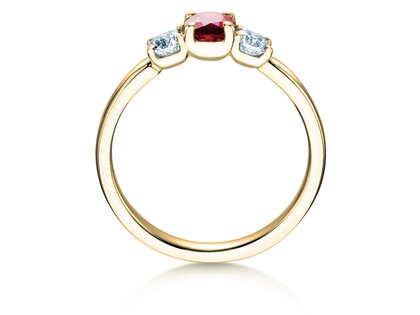 Verlobungsring Vivid Petite in 9K Gelbgold mit Rubin 0,30ct und Diamanten 0,30ct