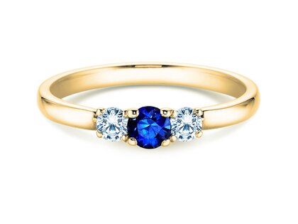 Verlobungsring Vivid Petite in 14K Gelbgold mit Saphir 0,20ct und Diamanten 0,20ct