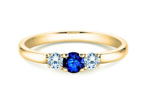 Verlobungsring Vivid Petite in 14K Gelbgold mit Saphir 0,20ct und Diamanten 0,20ct