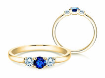 Verlobungsring Vivid Petite in 9K Gelbgold mit Saphir 0,20ct und Diamanten 0,20ct