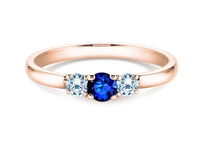 Verlobungsring Vivid Petite in 14K Roségold mit Saphir 0,20ct und Diamanten 0,20ct