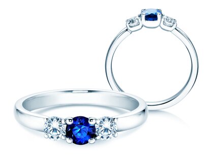 Verlobungsring Vivid Petite in 18K Weißgold mit Saphir 0,30ct und Diamanten 0,30ct