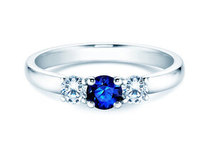Verlobungsring Vivid Petite in 18K Weißgold mit Saphir 0,30ct und Diamanten 0,30ct