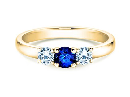 Verlobungsring Vivid Petite in 18K Gelbgold mit Saphir 0,30ct und Diamanten 0,30ct