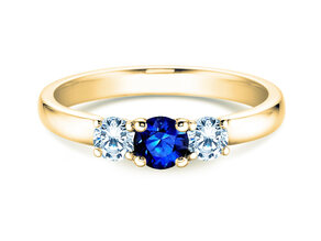 Verlobungsring Vivid Petite in 18K Gelbgold mit Saphir 0,30ct und Diamanten 0,30ct