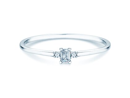 Verlobungsring Vivid Petite Emerald Cut in 14K Weißgold mit Diamanten 0,10ct G/VS