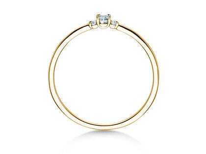 Verlobungsring Vivid Petite Emerald Cut in 14K Gelbgold mit Diamanten 0,10ct G/VS