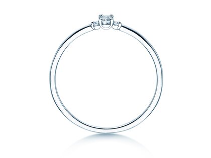 Verlobungsring Vivid Petite Emerald Cut in 14K Weißgold mit Diamanten 0,10ct G/VS