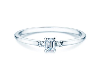Verlobungsring Vivid Petite Emerald Cut in Platin