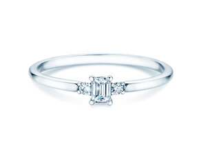 Verlobungsring Vivid Petite Emerald Cut in Platin