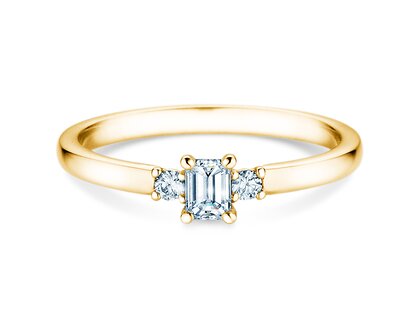 Verlobungsring Vivid Petite Emerald Cut in 9K Gelbgold mit Diamanten 0,31ct G/VS