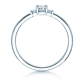 Verlobungsring Vivid Petite Emerald Cut in 9K Weißgold mit Diamanten 0,31ct G/VS