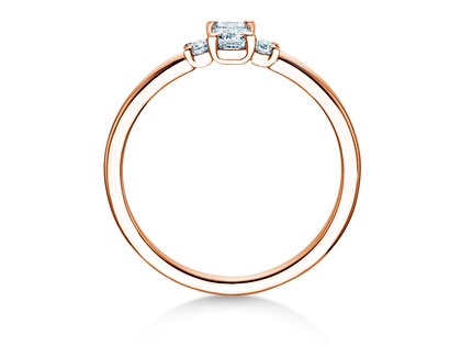 Verlobungsring Vivid Petite Emerald Cut in 9K Roségold mit Diamanten 0,31ct