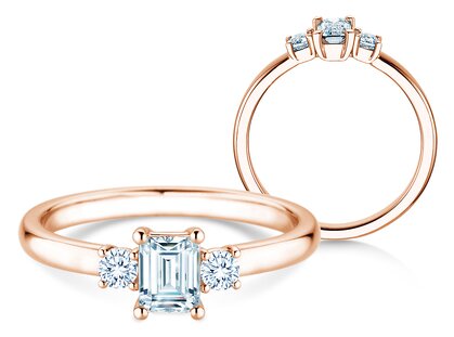 Verlobungsring Vivid Petite Emerald Cut in Roségold