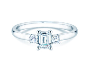 Verlobungsring Vivid Petite Emerald Cut in 9K Weißgold mit Diamanten 0,40ct G/VS