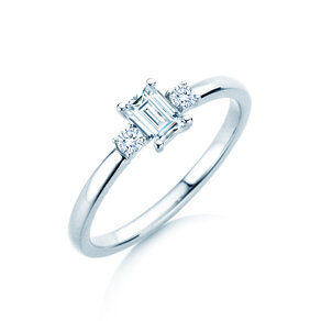 Verlobungsring Vivid Petite Emerald Cut in 9K Weißgold mit Diamanten 0,40ct G/VS
