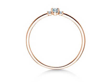 Verlobungsring Vivid Petite Oval Cut in 14K Roségold mit Diamanten 0,10ct G/SI