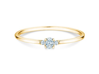 Verlobungsring Vivid Petite Oval Cut in 14K Gelbgold mit Diamanten 0,10ct G/SI