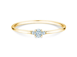 Verlobungsring Vivid Petite Oval Cut in 14K Gelbgold mit Diamanten 0,10ct G/SI