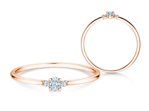 Verlobungsring Vivid Petite Oval Cut in 14K Roségold mit Diamanten 0,10ct G/SI