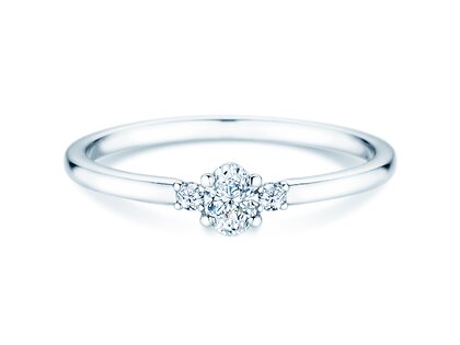 Verlobungsring Vivid Petite Oval Cut in 14K Weißgold mit Diamanten 0,20ct G/SI