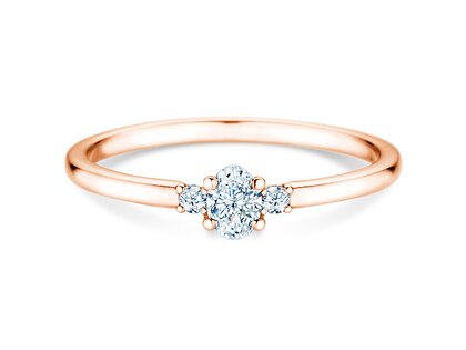 Verlobungsring Vivid Petite Oval Cut in 18K Roségold mit Diamanten 0,20ct G/SI