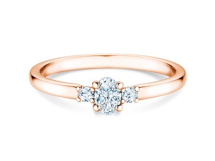 Verlobungsring Vivid Petite Oval Cut in 9K Roségold mit Diamanten 0,30ct G/SI