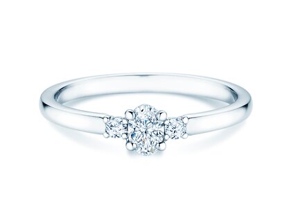 Verlobungsring Vivid Petite Oval Cut in 9K Weißgold mit Diamanten 0,30ct G/SI