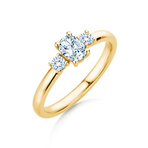 Verlobungsring Vivid Petite Oval Cut in 14K Gelbgold mit Diamanten 0,50ct G/SI