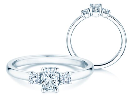 Verlobungsring Vivid Petite Oval Cut in Weißgold